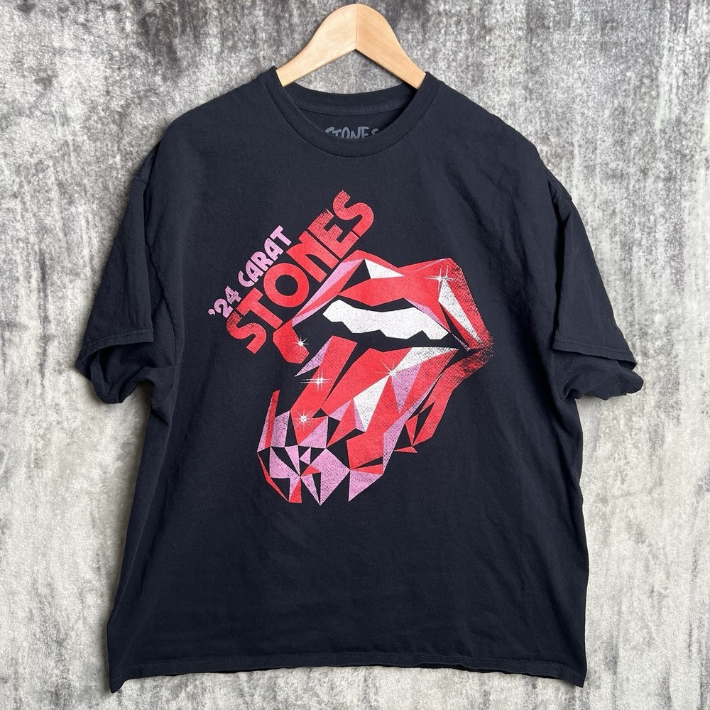 Rolling Stones 2024 Tour T-Shirt Sz XL '24 Carat Hackney Diamonds Black